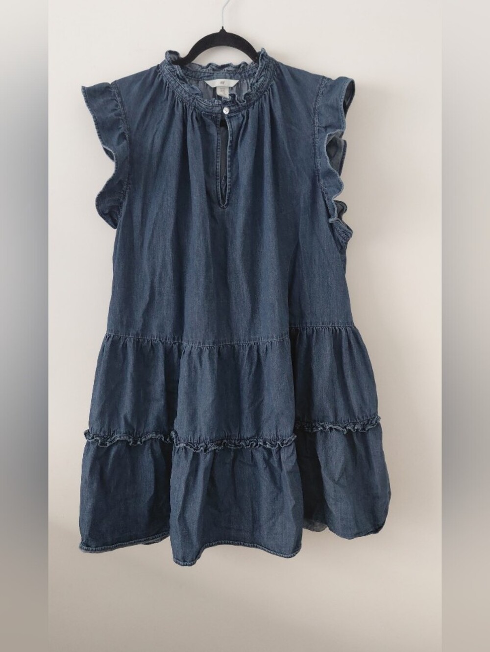 Women's Denim Ruffle Tiered Dress
